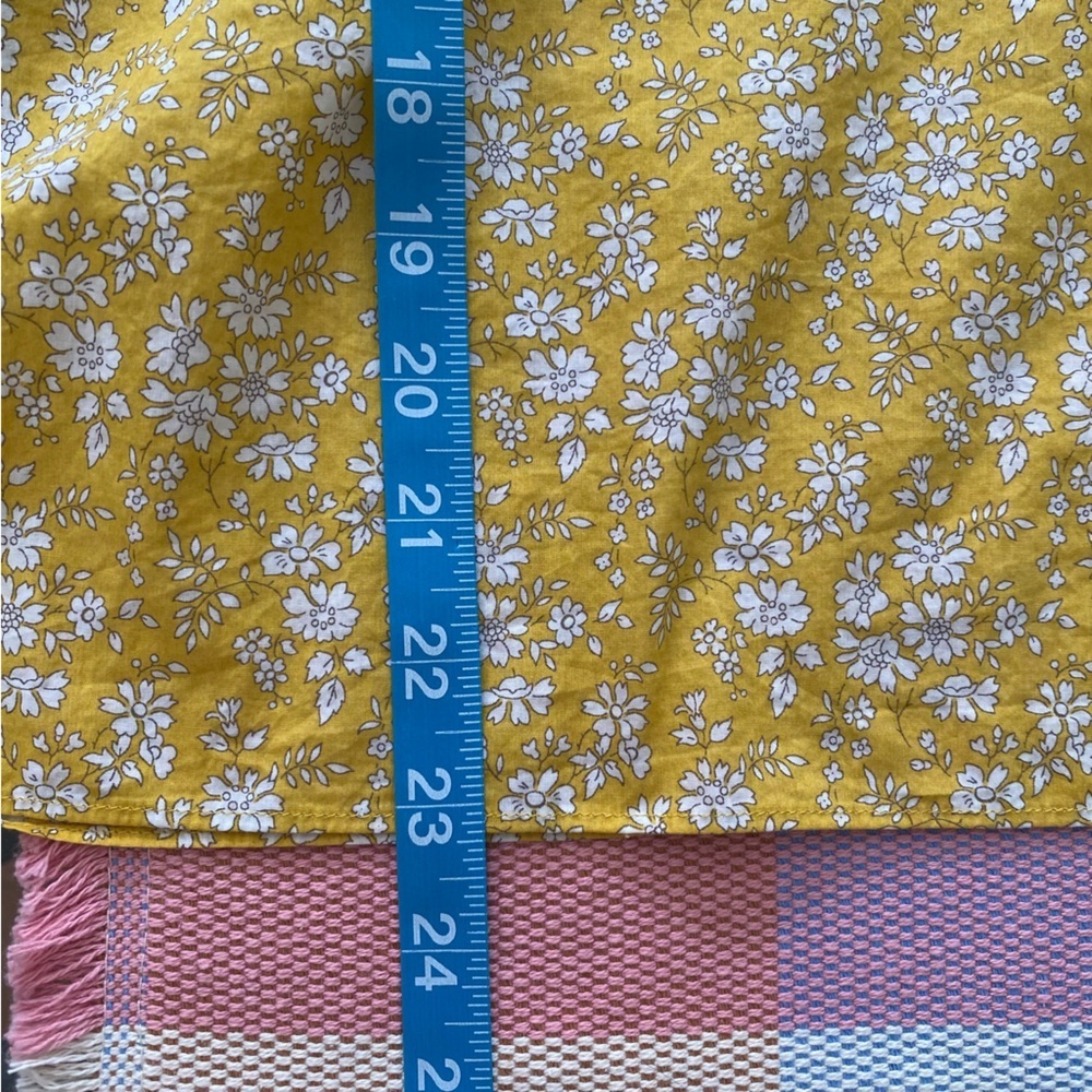 J. Crew Liberty Fabrics Yellow Floral Capel V-Neck Organic Cotton Blouse M - Picture 13 of 14